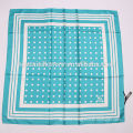 2014 French brand 100% silk blue white polka dot scarf